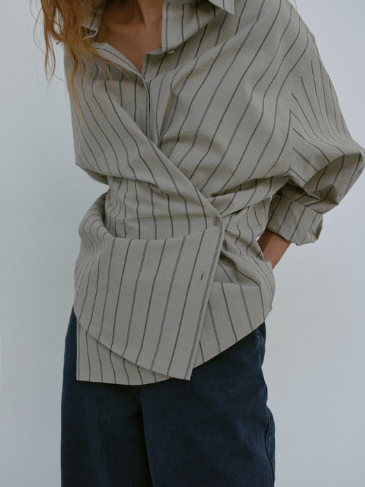 [moia] vintage st shirt (ash stripe)