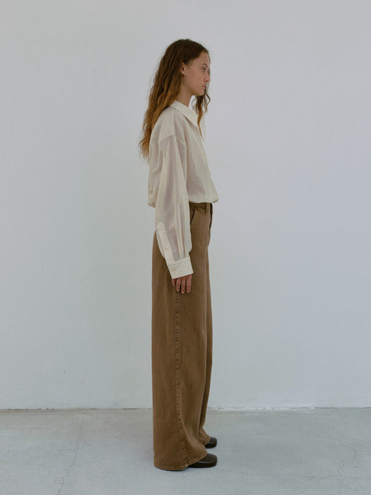 [moia] stripe shirt (beige stripe)