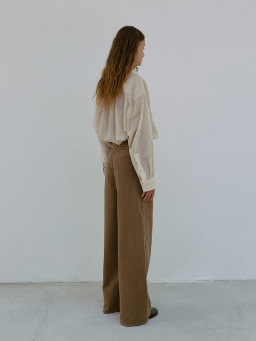 [moia] stripe shirt (beige stripe)