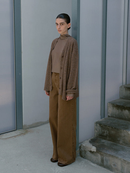 [moia] 2way alpaca cardigan (brown)