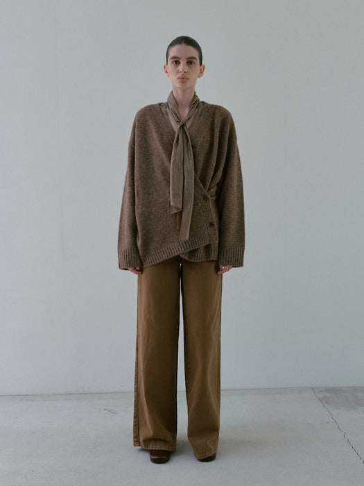 [moia] 2way alpaca cardigan (brown)