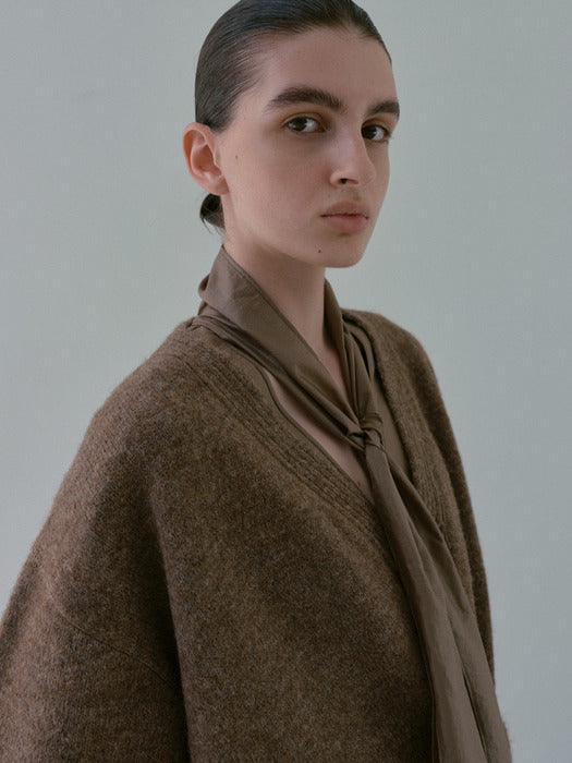 [moia] 2way alpaca cardigan (brown)