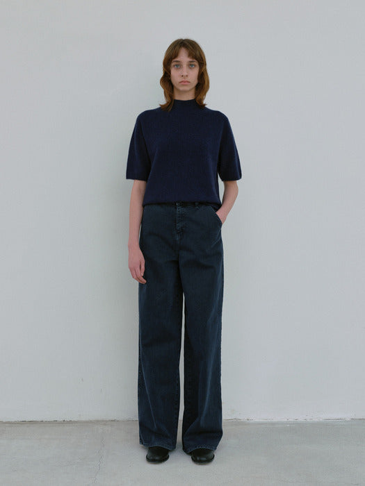 [moia] half knit (navy)