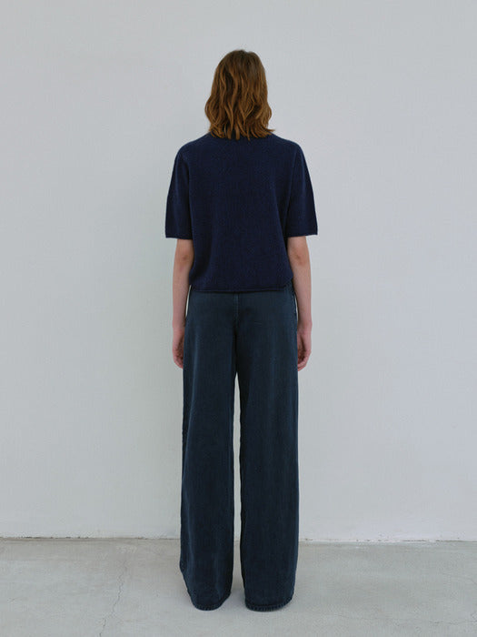 [moia] half knit (navy)