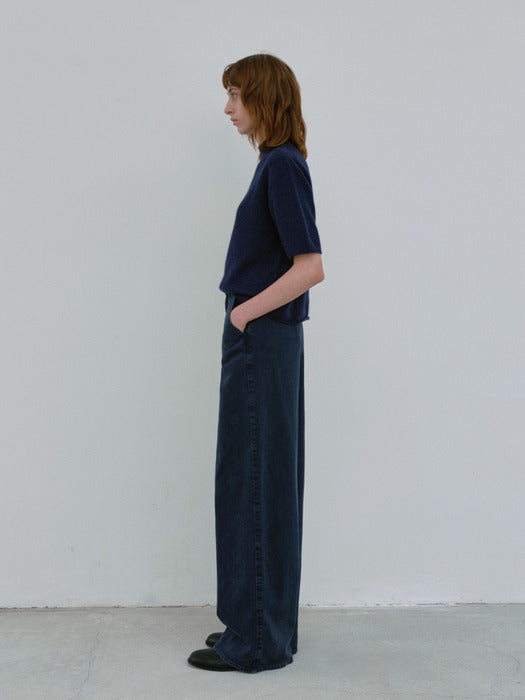 [moia] half knit (navy)