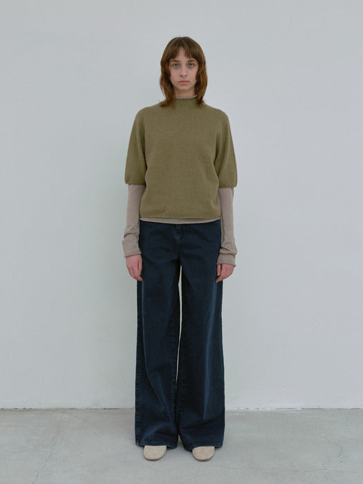 [moia] half knit (moss green)