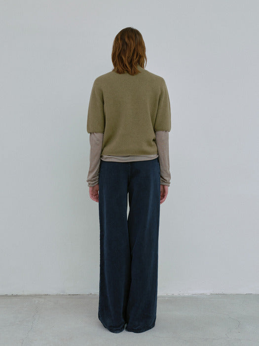 [moia] half knit (moss green)