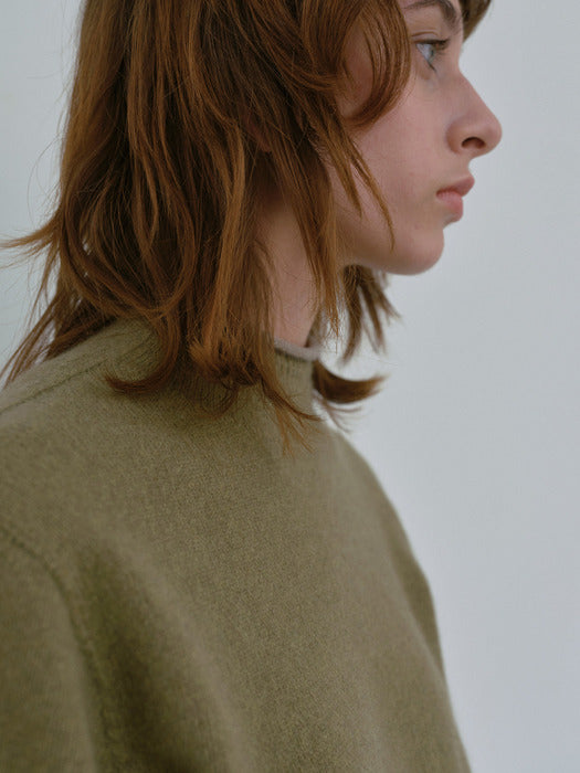 [moia] half knit (moss green)