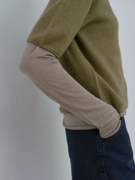 [moia] half knit (moss green)