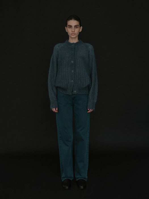 [moia] mohair cardigan (teal blue)