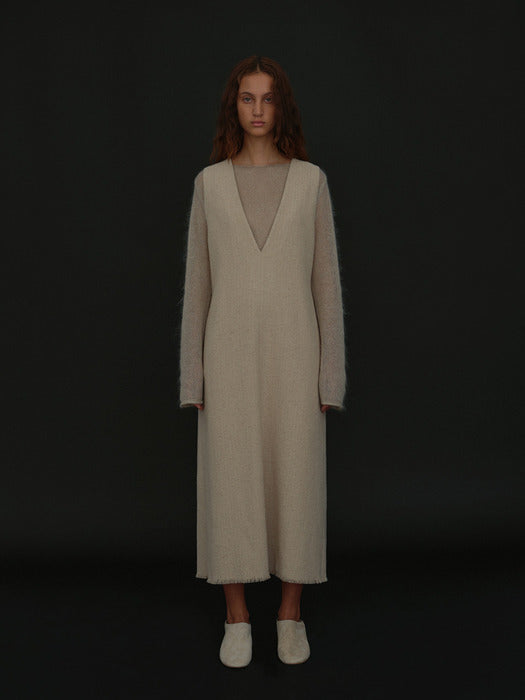 [moia] tweed dress (oat)