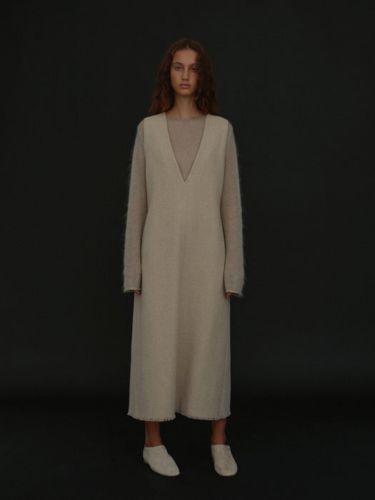 [moia] tweed dress (oat)