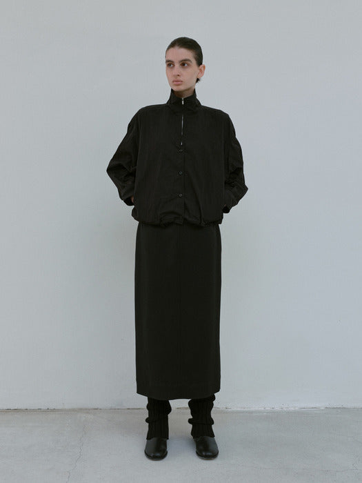 [moia] wool stitch skirt (black)