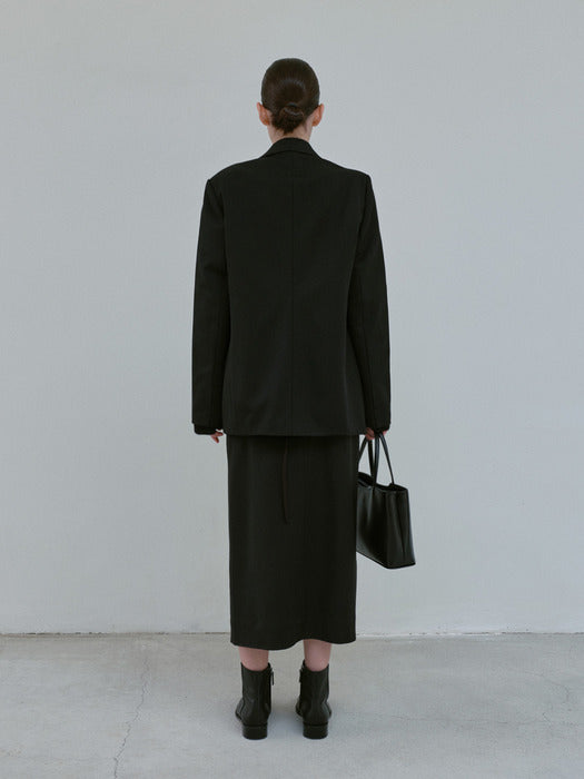 [moia] wool stitch skirt (black)