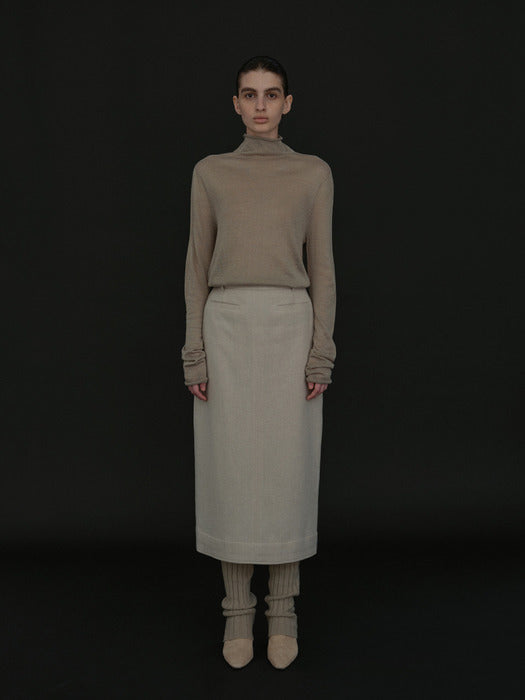 [moia] wool stitch skirt (ecru)