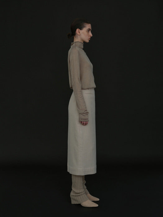 [moia] wool stitch skirt (ecru)