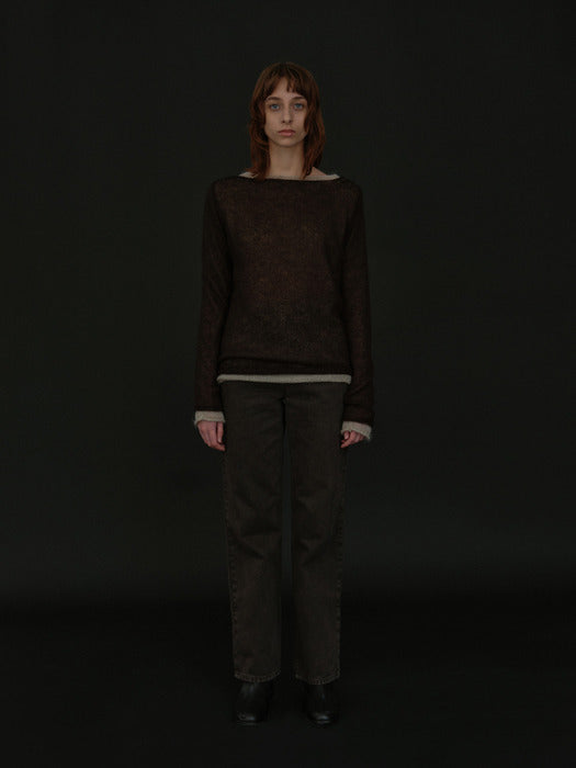 [moia] mohair boatneck knit (coffee bean)