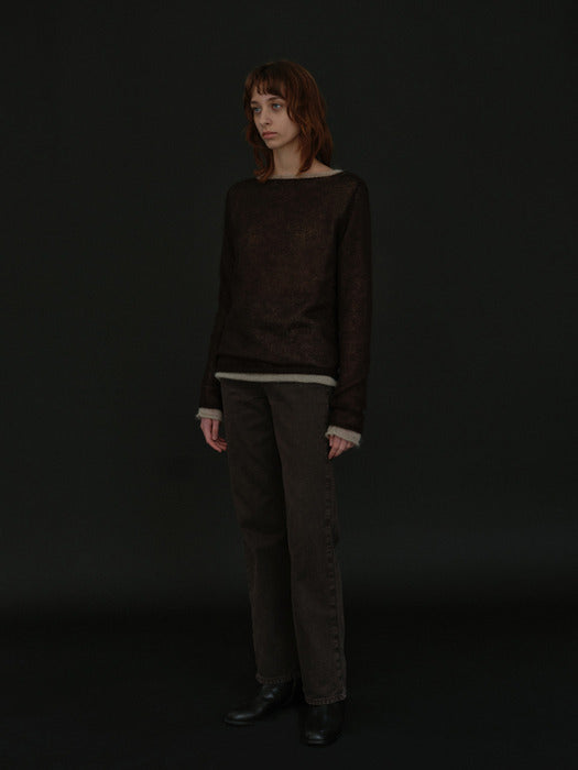 [moia] mohair boatneck knit (coffee bean)