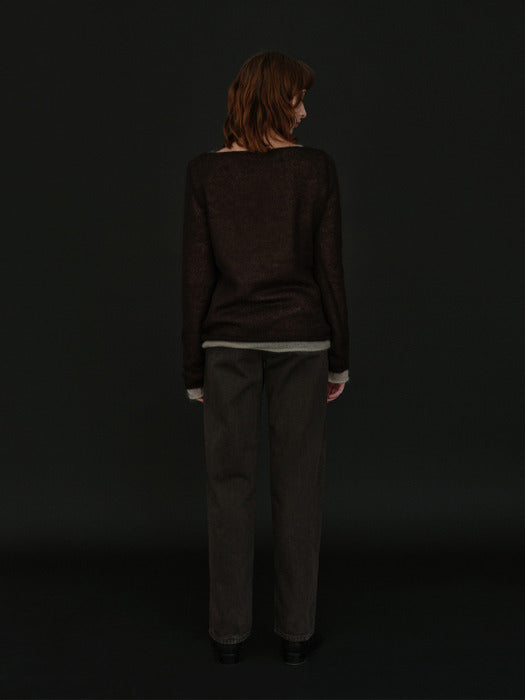 [moia] mohair boatneck knit (coffee bean)
