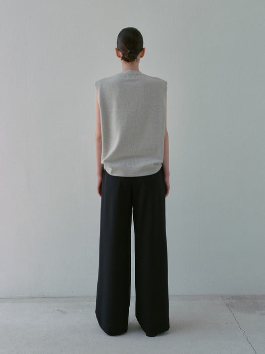 [moia] open knit vest (melange)