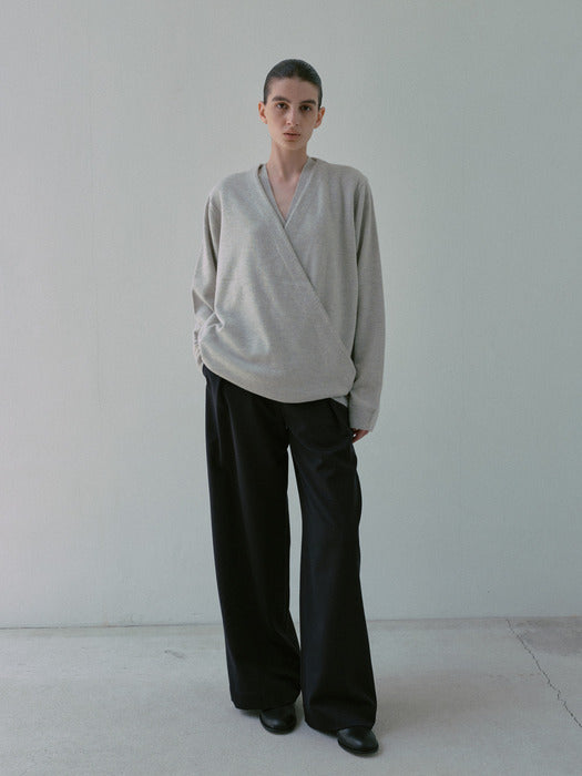 [moia] wrap cardigan (melange)