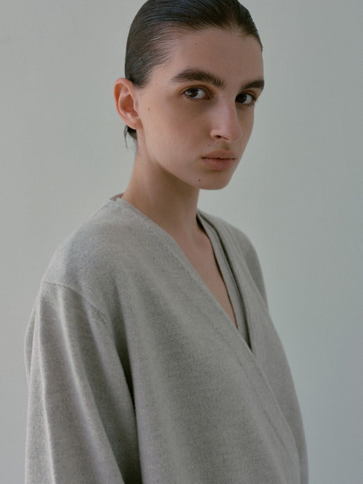 [moia] wrap cardigan (melange)
