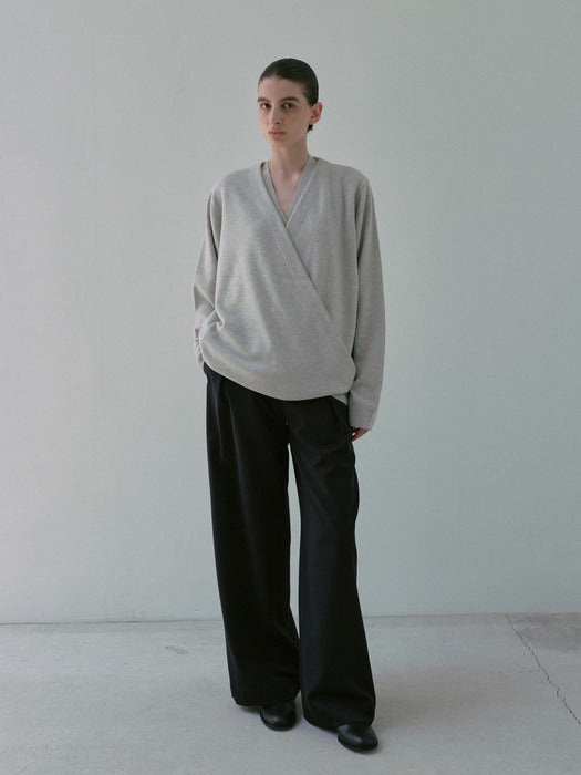 [moia] wrap cardigan (melange)