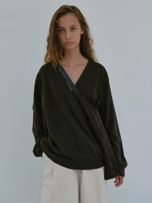 [moia] wrap cardigan (seal brown)