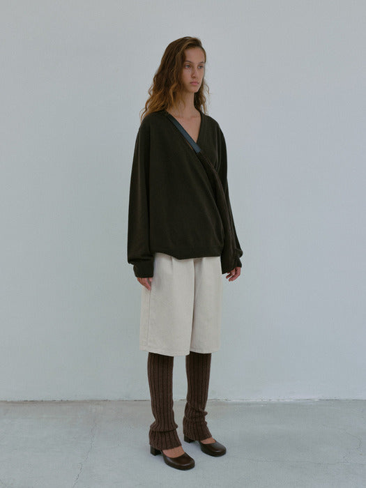 [moia] wrap cardigan (seal brown)