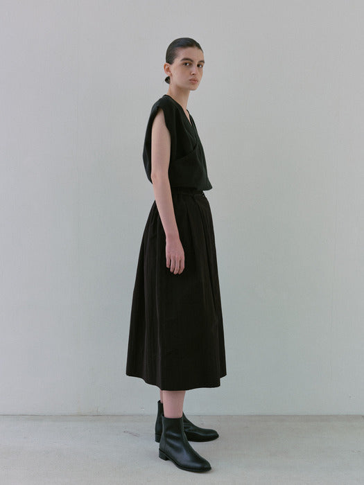 [moia] belted skirt (black)