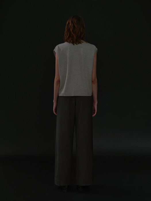 [moia] unbalance vest (oat gray)