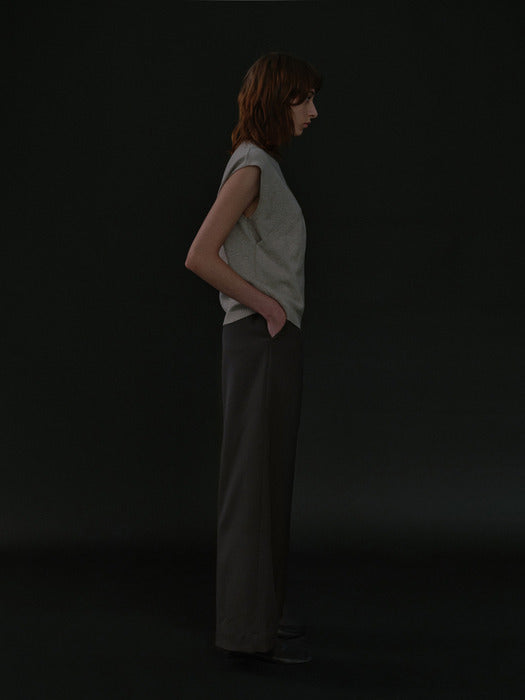 [moia] unbalance vest (oat gray)