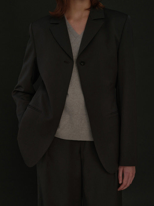 [moia] one button jacket (taupe gray)