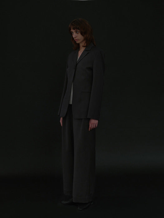 [moia] one button jacket (taupe gray)