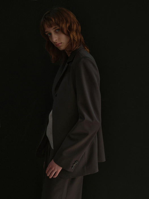 [moia] one button jacket (taupe gray)