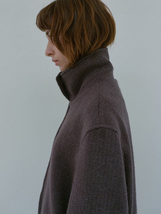 [moia] tweed half coat (gray)