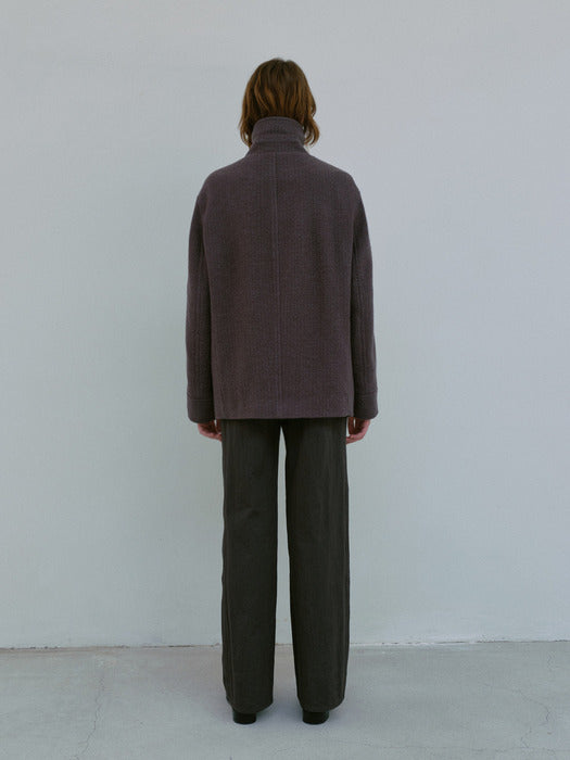 [moia] tweed half coat (gray)