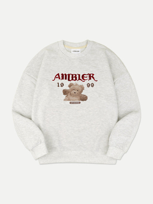 [ambler] Evil spirit Over fit Sweatshirt AMM1113 (Oatmeal)