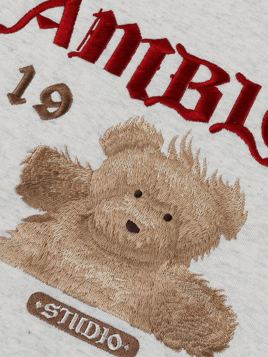 [ambler] Evil spirit Over fit Sweatshirt AMM1113 (Oatmeal)