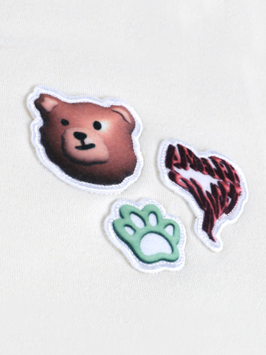 [ambler] Patch Over fit Sweatshirt AMM1105 (Ivory)