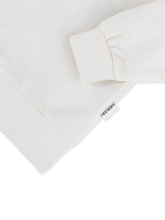[ambler] Patch Over fit Sweatshirt AMM1105 (Ivory)