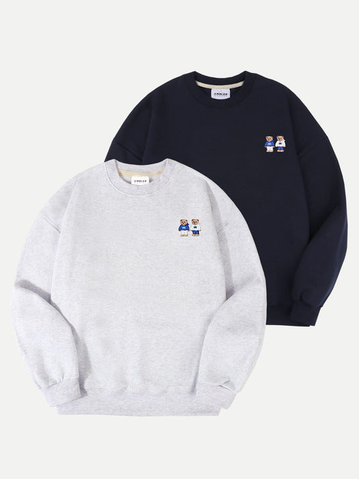 [ambler] Twinlook bear Over fit Sweatshirts AMM918