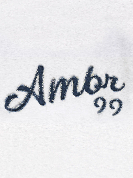 [ambler] Denim AMBLER Over fit Hoodie AHP1015 (White-Melange)