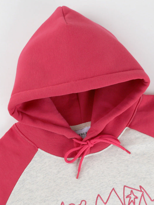 [ambler] star bear Over fit Hoodie AHP1013 (Pink)