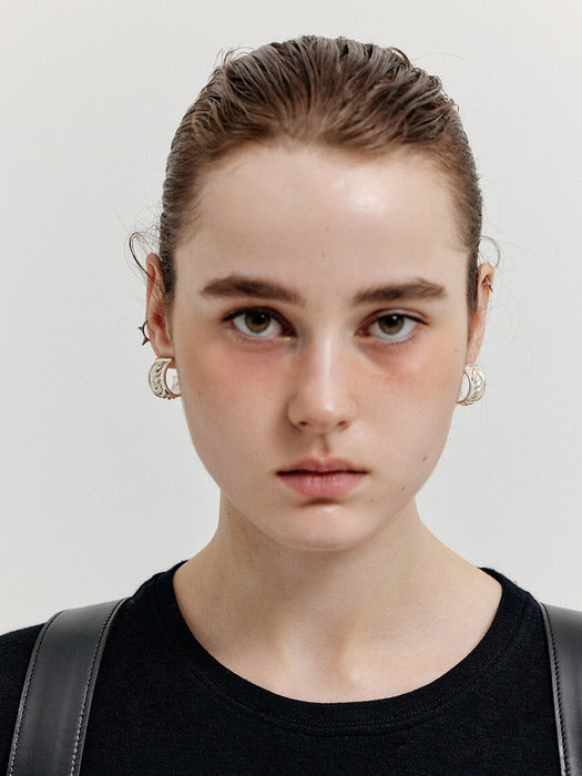 Eenk Xaver Chain Detailed Earring - Silver