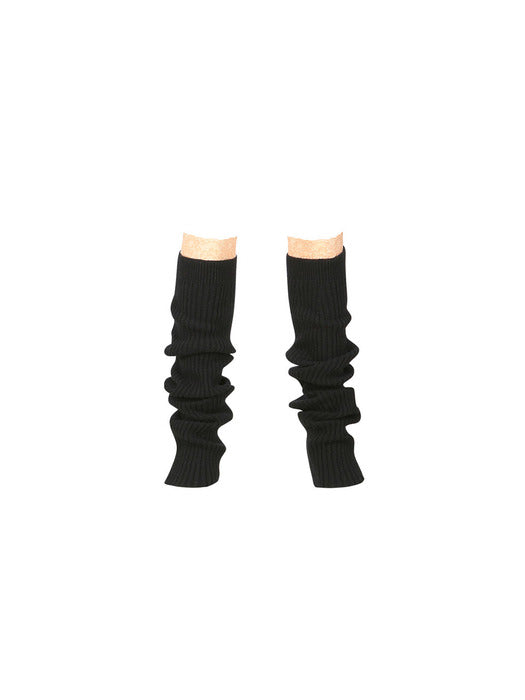(ESSENTIAL) (WOMEN) SHISHI KNIT LACE LEG WARMER aaa344w(BLACK)