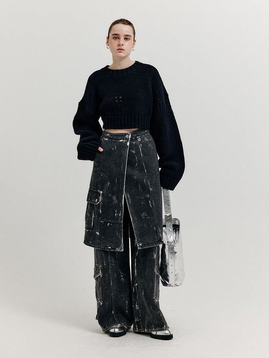 [EENK] Halog Asymmetric Shoulder Bag - Silver