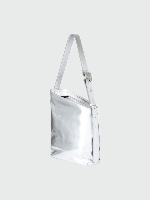 [EENK] Halog Asymmetric Shoulder Bag - Silver