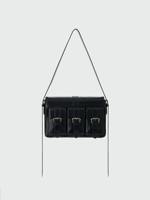 [EENK] Hanhee Buckled Pocket Square Bag - Black