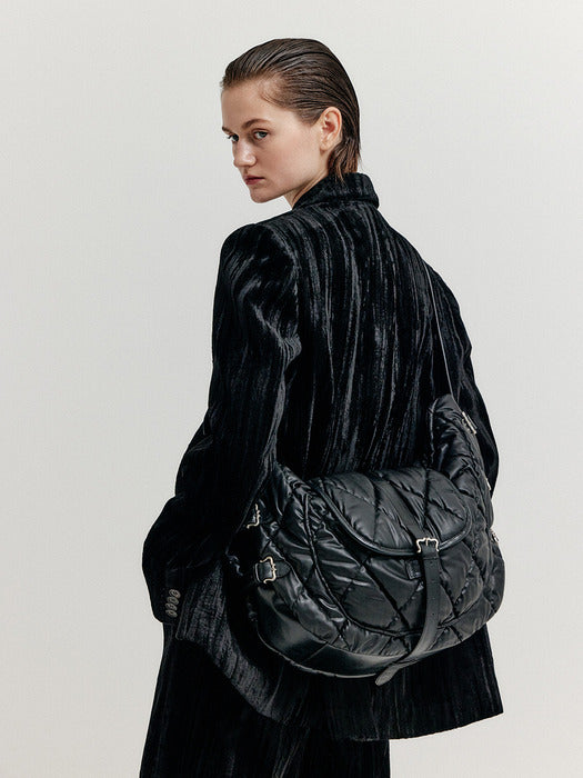 Eenk Hind Buckled Hobo Bag - Black